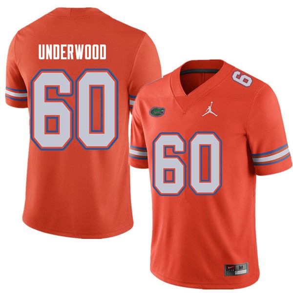 Jordan Brand Men #60 Houston Underwood Florida Gators College Football Jersey Orange